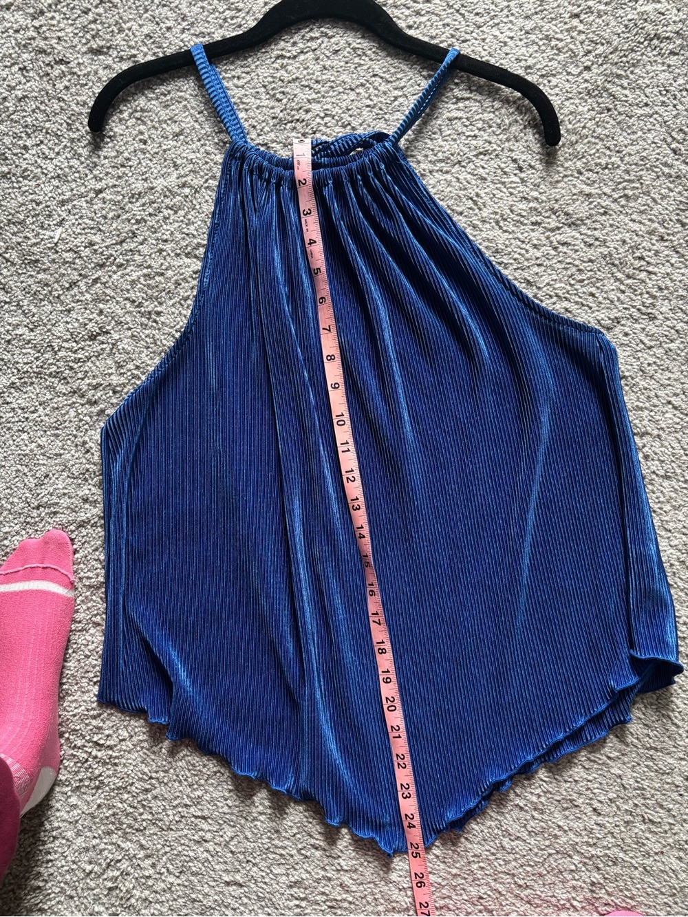 High Neck Blue Halter Top